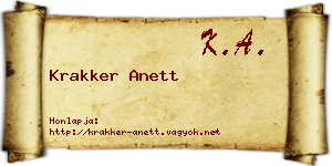 Krakker Anett névjegykártya