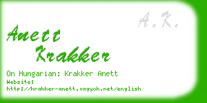 anett krakker business card